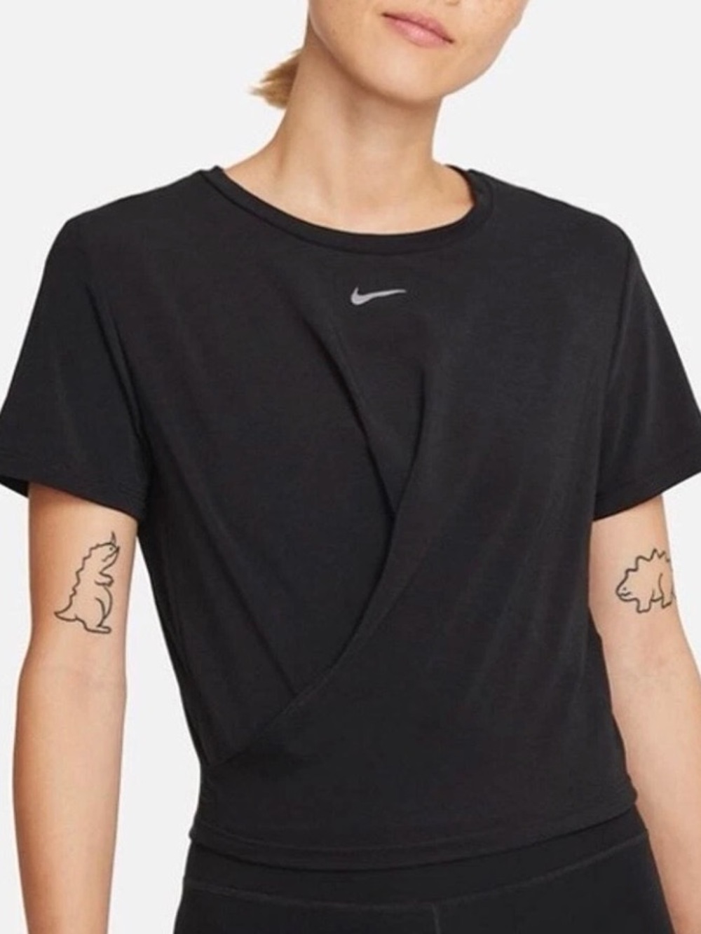 Nike One Luxe Dri-FIT Twist Front Top Black Women’s Medium